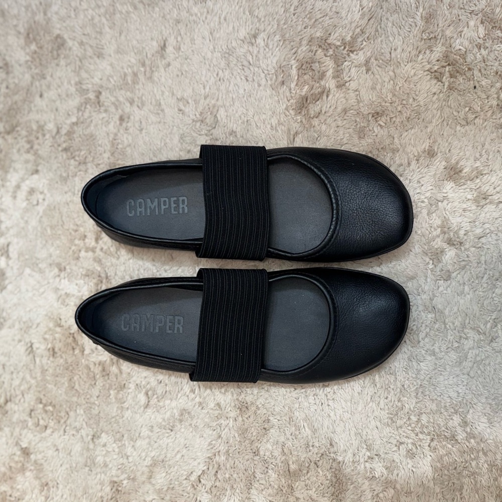 Camper Black Mary Jane Flats